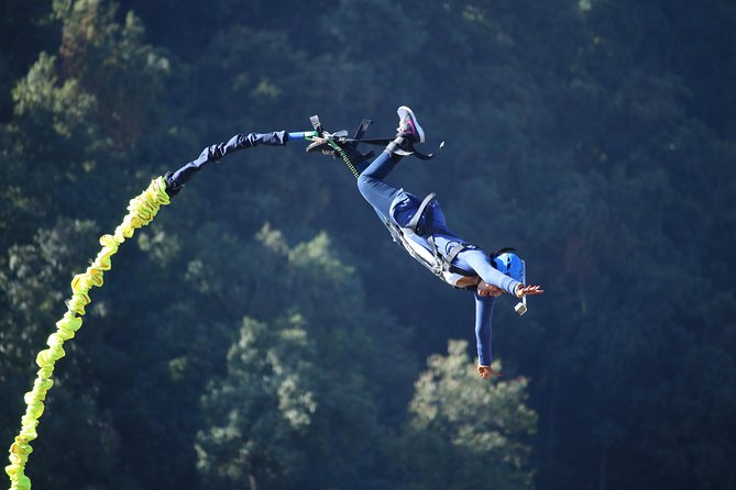 Bungee Pokhara by HighGround Adventures - The Jump Site Views: Himalaya, Hills, and Rivers