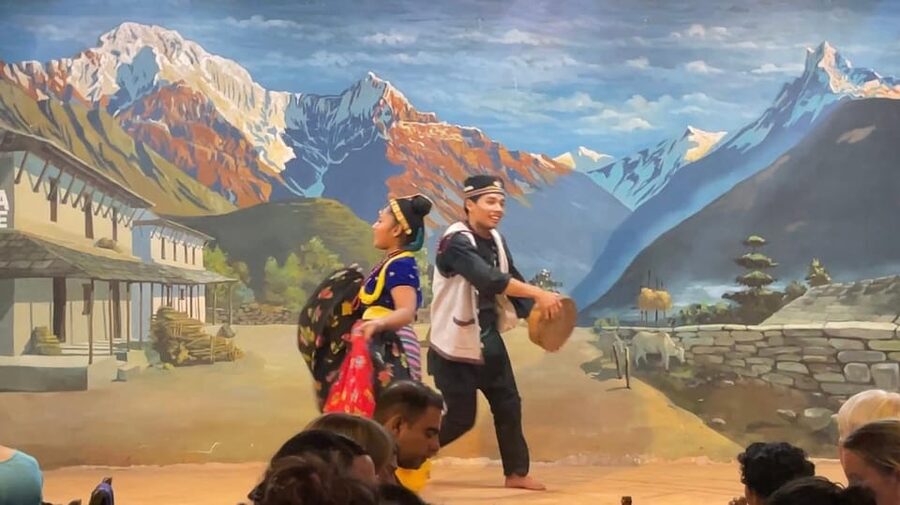 Kathmandu: Nepalese Cuisine dinner with traditional dance - Learning dance steps: fun, simple, and not too serious