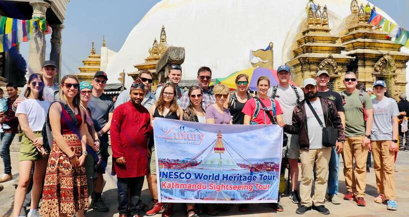 Kathmandu: Top 4 UNESCO Tour with Lunch - Private/Group - Swayambhunath hill views and the Monkey Temple experience