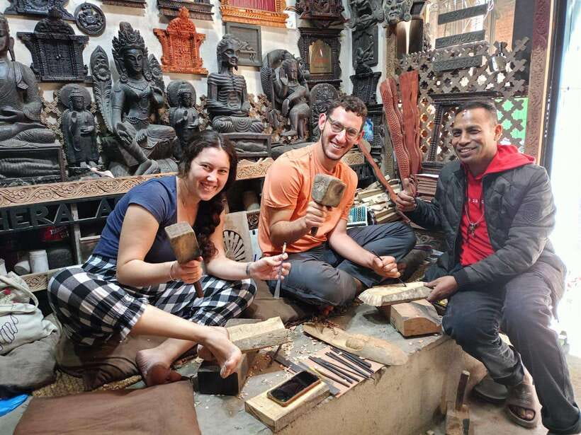 Kathmandu: Wood Carving Workshop with Local Artisan (Thamel) - Tools, chisels, and wood types like sal and teak
