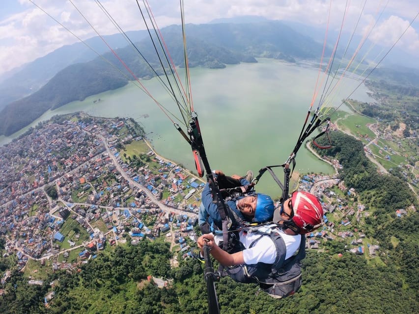 Pokhara: Paragliding Adventure with Photos and Video - Lakeside pickup and the short run-up to takeoff